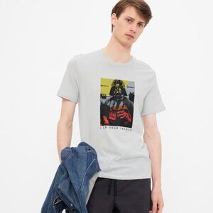 NWT GAP Star Wars Darth Vader Graphic T-Shirt Tee Shirt Trek Gray Men M L